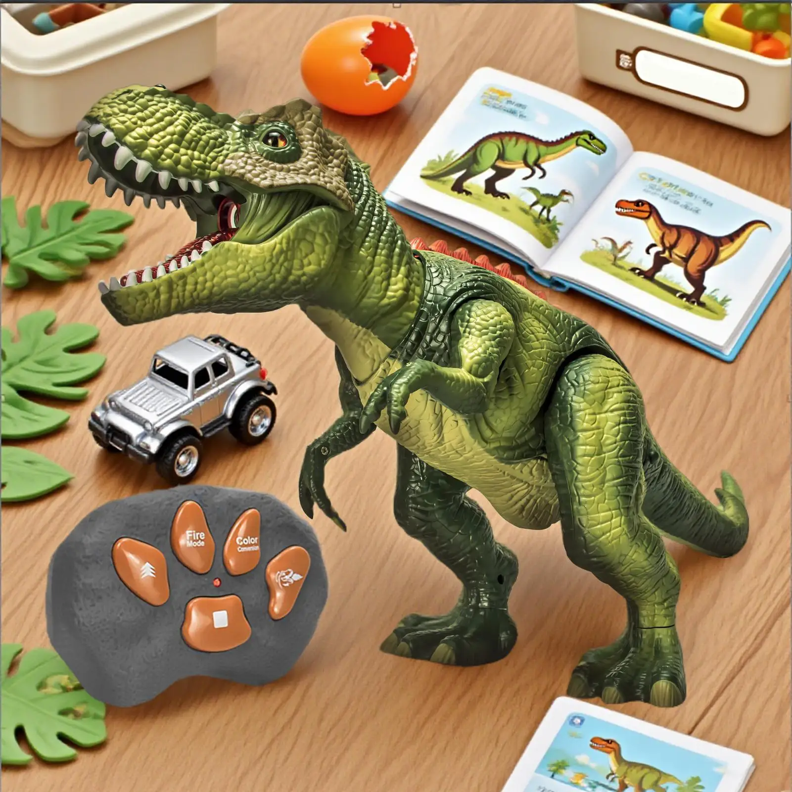 RC Dinosaur Robot Dinosaur Light Up Walking Animal With Spray For Travel Backyard Outdoor Kindergarten Home Classroom