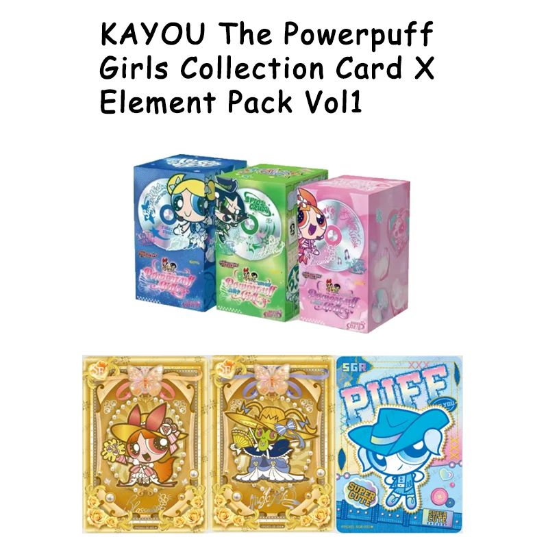 KAYOU The Powerpuff Girls Collection Card X Element Pack Vol.1 Premium Trading Cards Collectible Gift Set For Fans