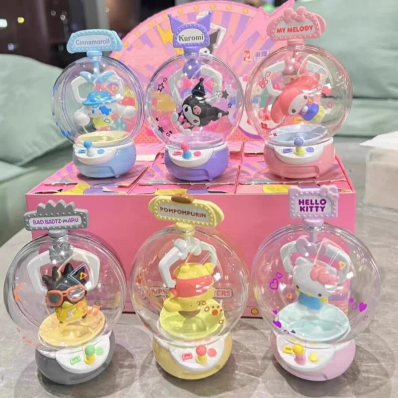 Genuine Sanrio Clamping Doll Machine Series Blind Box Kuromi Melody Jade Dog Handset Collectible Cute Dolls Kid Birthday Gift