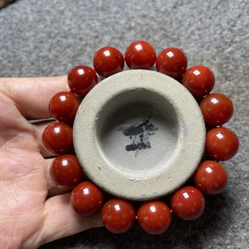 Full Meat Natural South Red Agate Rosary Bracelet Nine Mouth Material Persimmon Red Cherry Red Ore Agate108