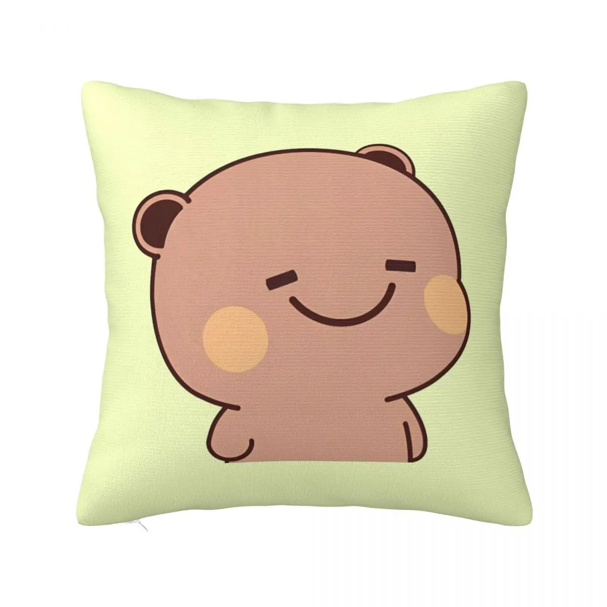 Cute Happy DuDu Brownie Bear Face Pillowcase Printed Polyester Cushion Cover Decoration Bubu Pillow Case Cover Home Square 45*45