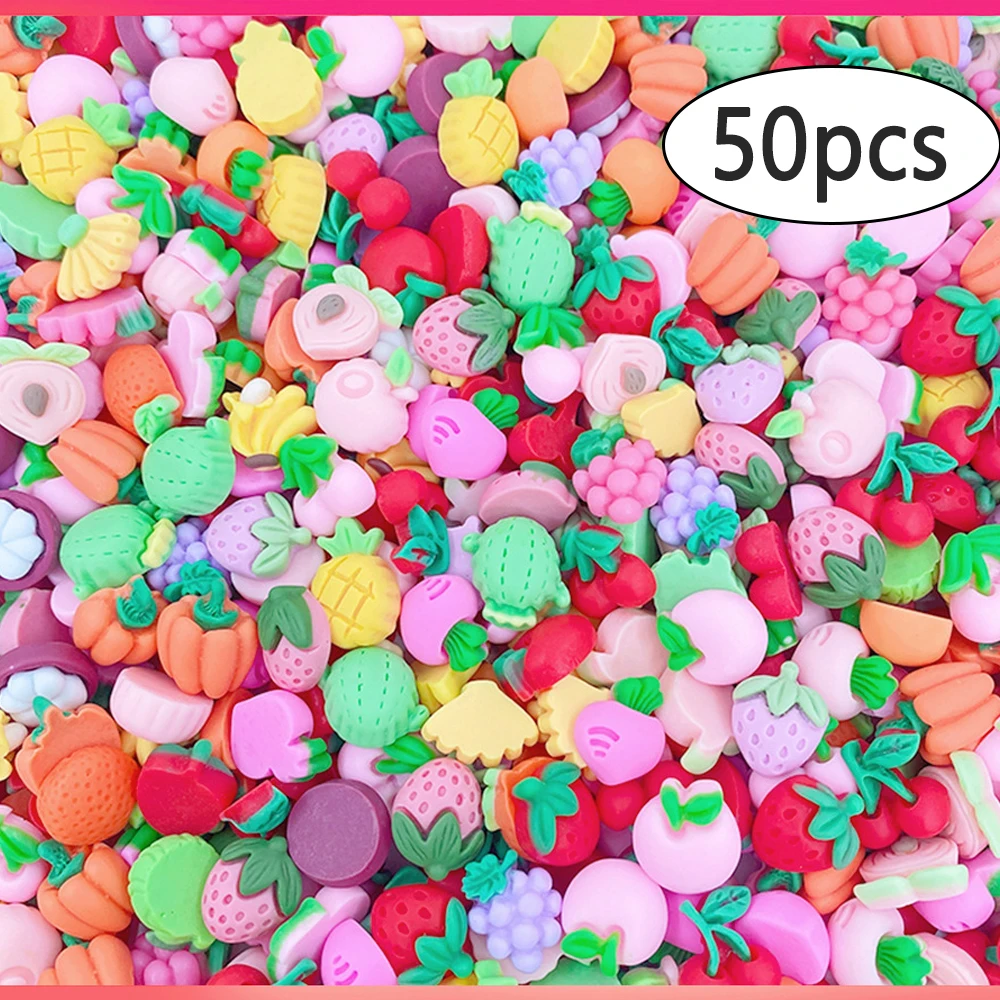 50pcs DIY Handmade Accessories Charm Set DIY Phone Case Making Accessories Mixed Resin Soft Ceramic Cute Lucky Bag Handmade