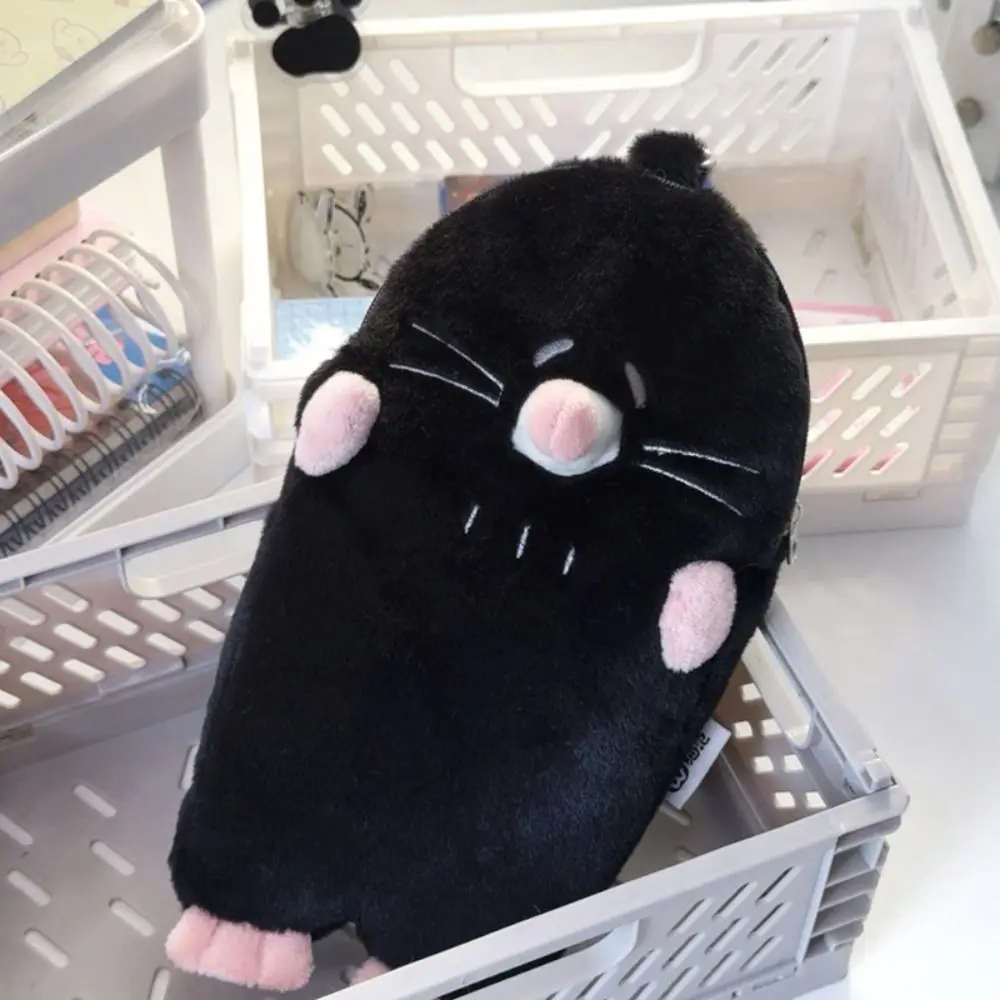 Durable 3D Mole Pencil Case Cute Plush Stationery Storage Bag Dirty Resistant Cartoon Stationery Case Middle School Student