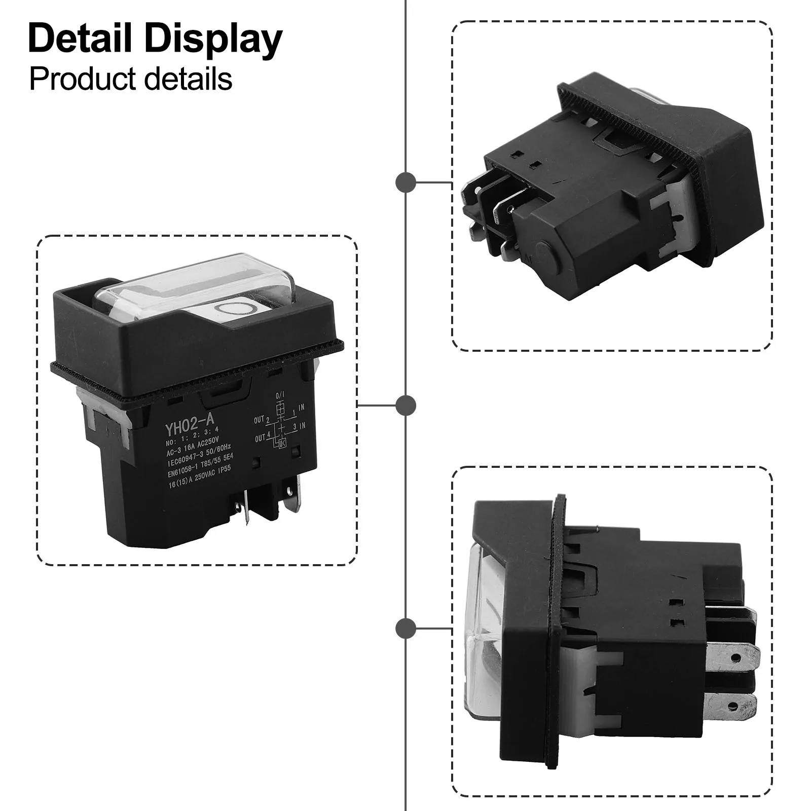 

Electromagnetic Switch 4 Pins Switch For Wet Environments 4 Pins Electric Switch Wide Application Range IP54 Protection Level