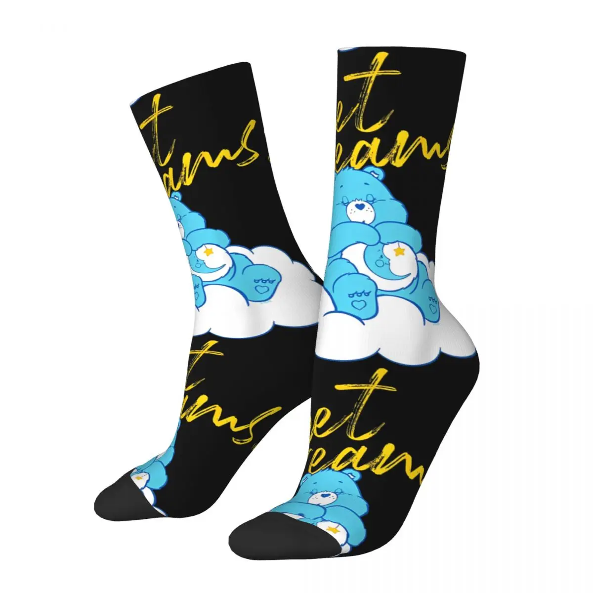 Retro Care Bears Sweet Dreams Football Socks Polyester Middle Tube Socks for Women Men Non-slip