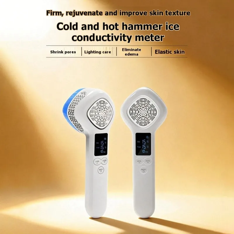 POPULARPhoton Skin Rejuvenation Beauty Device-Ice Hammer Included EU Plug-Cold& Hot Facial Therapy