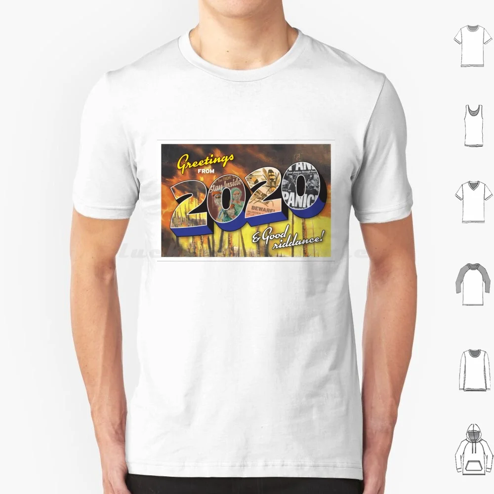 Greetings From 2020 T Shirt 6xl Cotton Cool Tee 2020 Apocalypse Wild Fires Australia Murder Hornets Stock Market Dow Jones 19