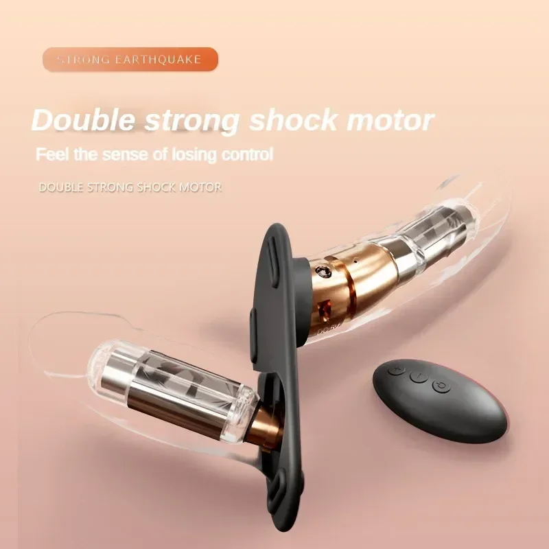 Double Head Artificial Penis Wearable Electric Strapon Vibrator For Lesbian Vibrating Sex Toys Strap On Belt Dildos For Girl