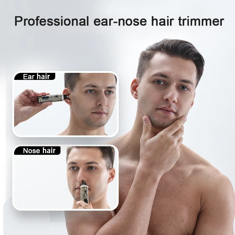 USB Electric Nose Hair Trimmer Clipper Homens Mulheres Orelha Pescoço Sobrancelha Trimmer Shaver Man Clean Trimer Razor Display LED