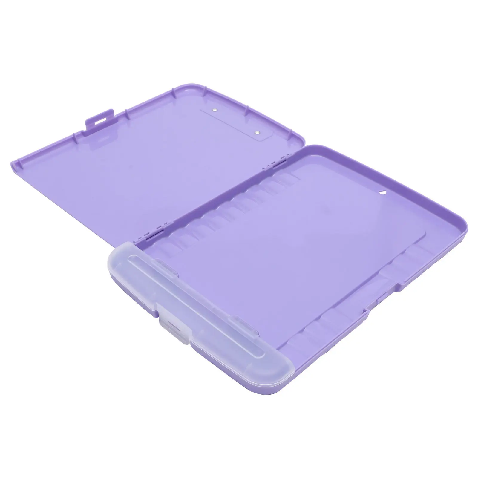 

Clipboard with Storage Box Portable A4 Paper Organizer Light Purple Document Holder File Case Multi Storage