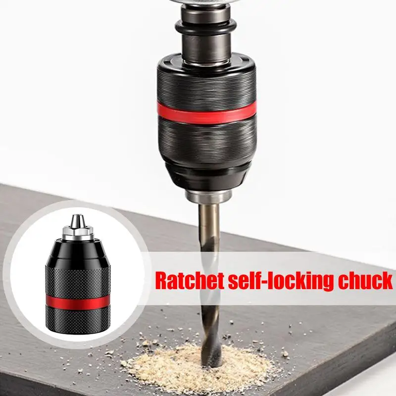 Keyless Drill Chuck Impact Ratchet Wrench Adapter Bracket Round Handle Fast Change Screwdriver Tool Handle Drill Chuck Adapter