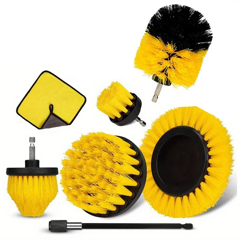 

BYBS-7 шт. Набор щеток для чистки ковров, стекол и автомобильных колес, электрическая щетка для чистки автомобиля