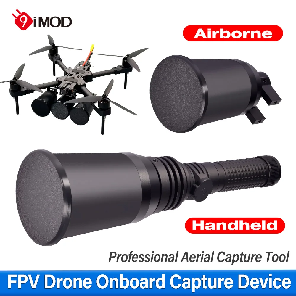 9IMOD Anti-Drone Capture Device Combo C-50-D Handheld Net Launcher & C-51 Mounted Interceptor Compatible with 10-inch FPV Drone