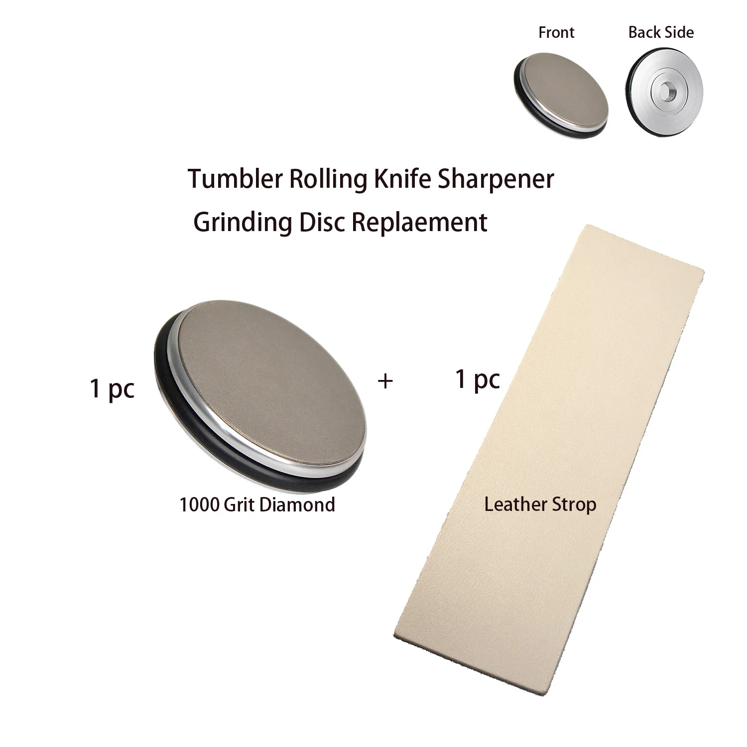 Tumbler 1000 Grit Diamond Rolling Sharpener Honning Disc Comptitable With Tumbler Rolling Knife Shrpener Plus Leather Strop