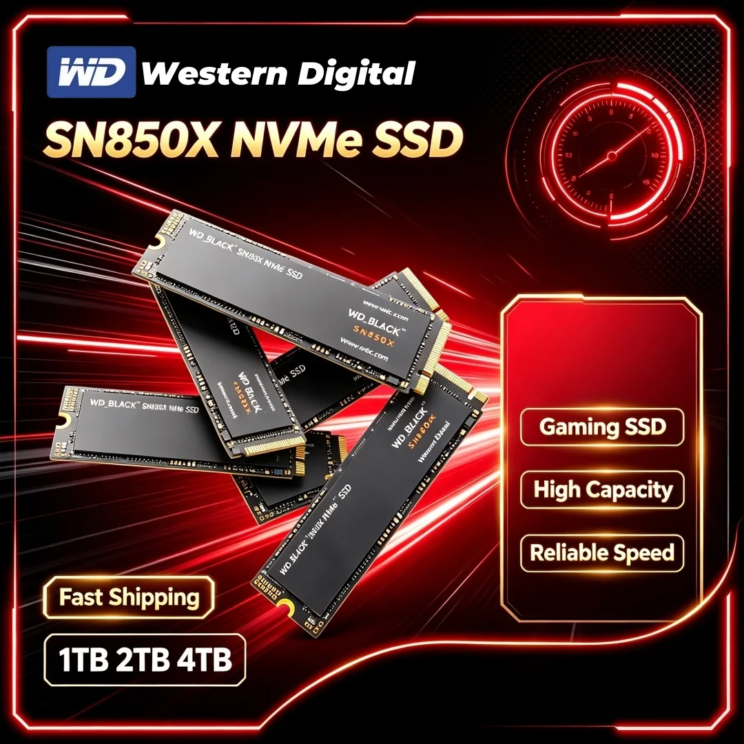 Western Digital SN850X WD BLACK M.2 2280 NVMe PCIe Gen 4.0x4 SSD Solid State Drives for Gaming Computer Laptop 1TB 2TB 4TB