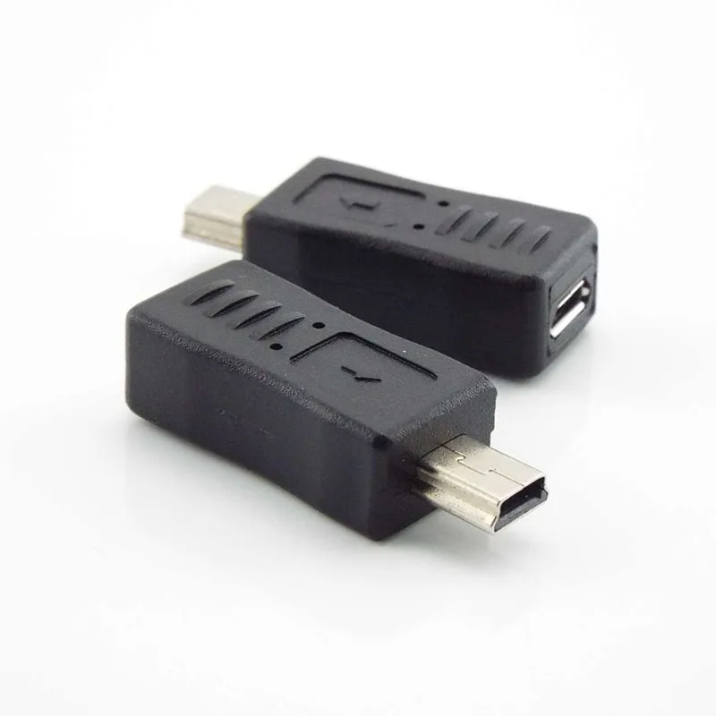 Przenośna wtyczka Micro USB żeńska na Mini USB męska wtyczka Jack Adapter Ładowarka Czarny Adapter Komputer PC Konwerter B3