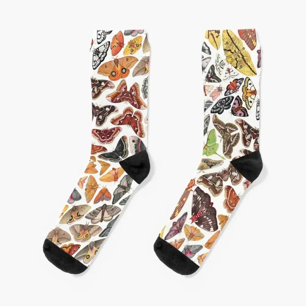 

Saturniid Moths of North America Pattern Socks kids halloween Antiskid soccer Socks Men's Women's
