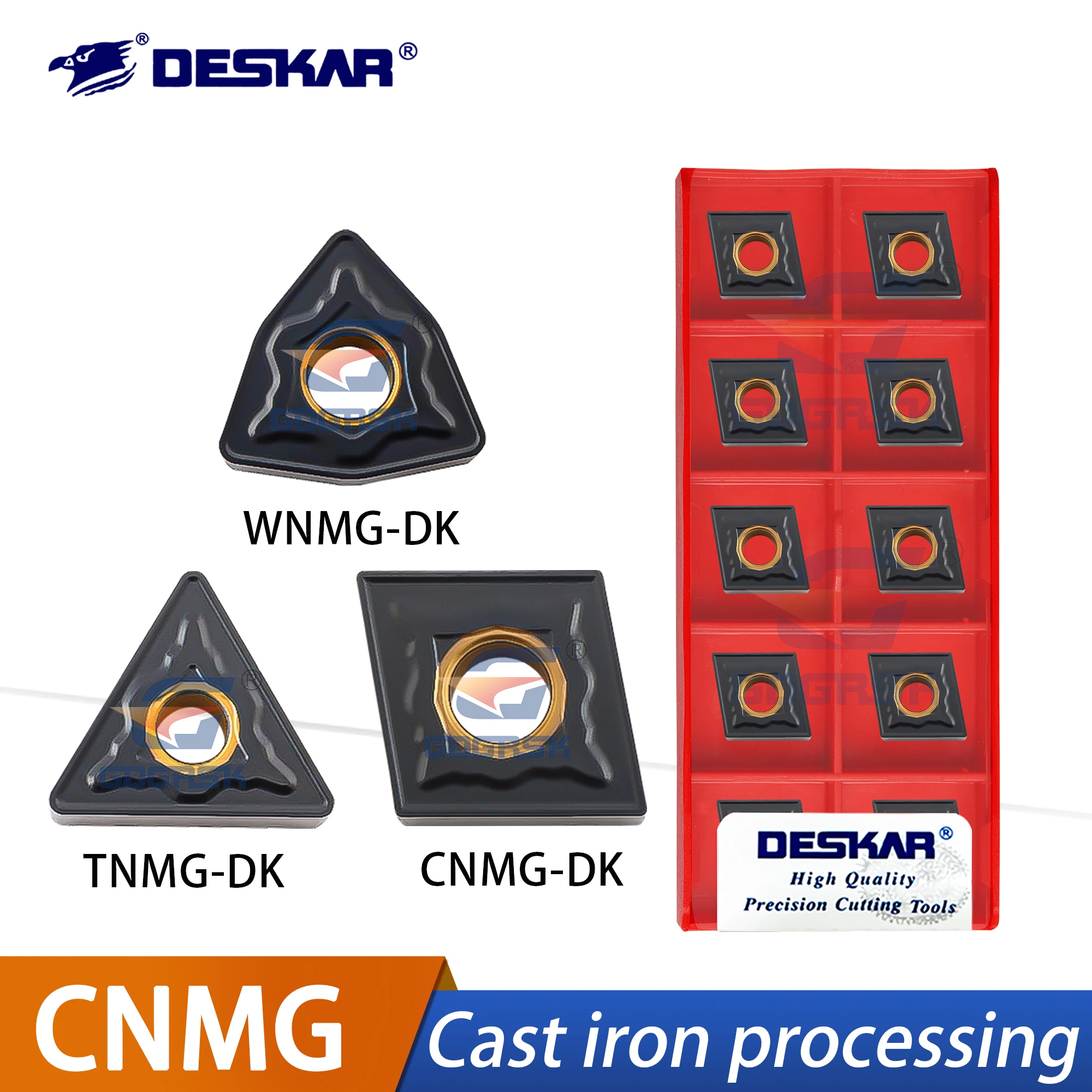 

DESKAR 100% Original Numerical Lathe Blades TNMG160404-DK LF3018 Triangular Cast Iron Pig Iron Outer Circle Lathe Tools