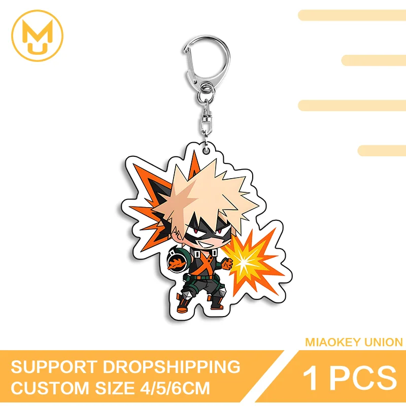 Katsuki Bakugo Fashion Double Sided Acrylic Keyring Customizable Adorable Practical Simulated HD Pattern Simple Daily Accessory