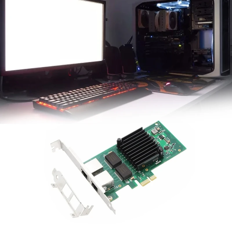 

10/100/1000Mbps PCI-E Adapter I350-T2 Dual RJ45 Ports Server Card