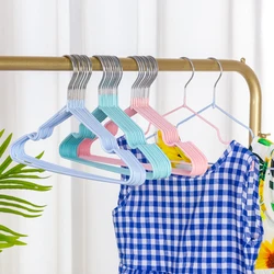 10Pcs Baby Hangers Non-slip Rubber Coating Kids Clothes Hangers Metal Infant Hangers For Toddler Coat Pant Closet Organization