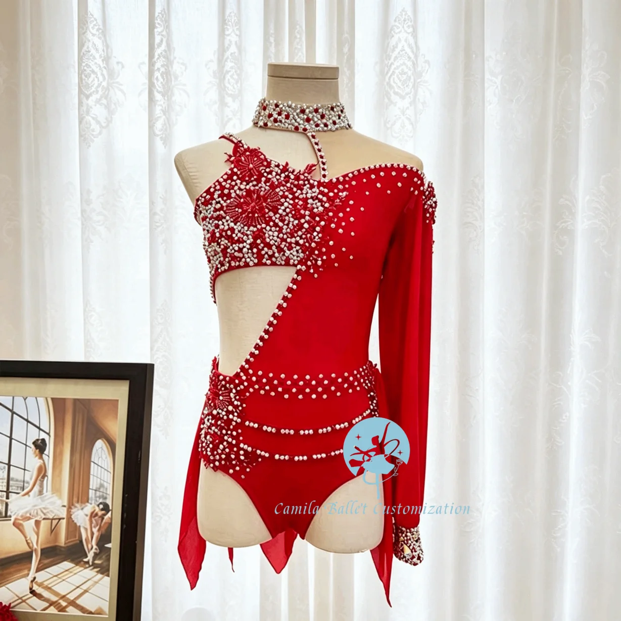 High-end new artistic gymnastics test, figure skating, modern dance performance clothing, bodybuilding cheerleading competition