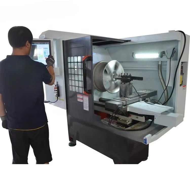 AA4C  Alloy Rim Diamond Cutting Machine Wheel Repair Lathe Machine Wheel Rim Repair Straightening Lathe AA-CK6160Q