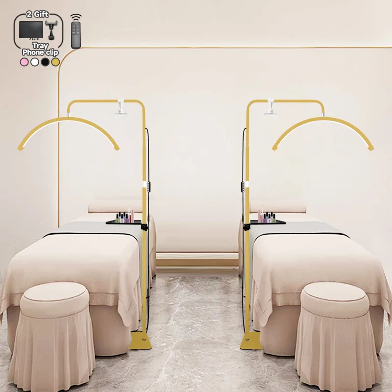 2025 Frees Half-Moon Shaped Lash Light for Eyelash Extension LED Floor Lamps Moonlight for Lashes Beauty salon Floor Video Light