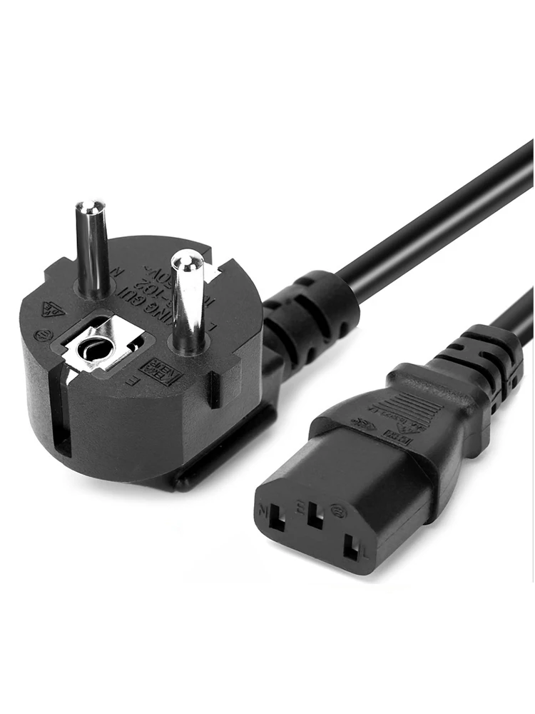Câble d'alimentation EU Euro IEC C13 AC, rallonge, 1m, 1.5m, 1.8m, 3x0.75mm, moniteur d'ordinateur PC PSU Antminer, imprimante LG TV