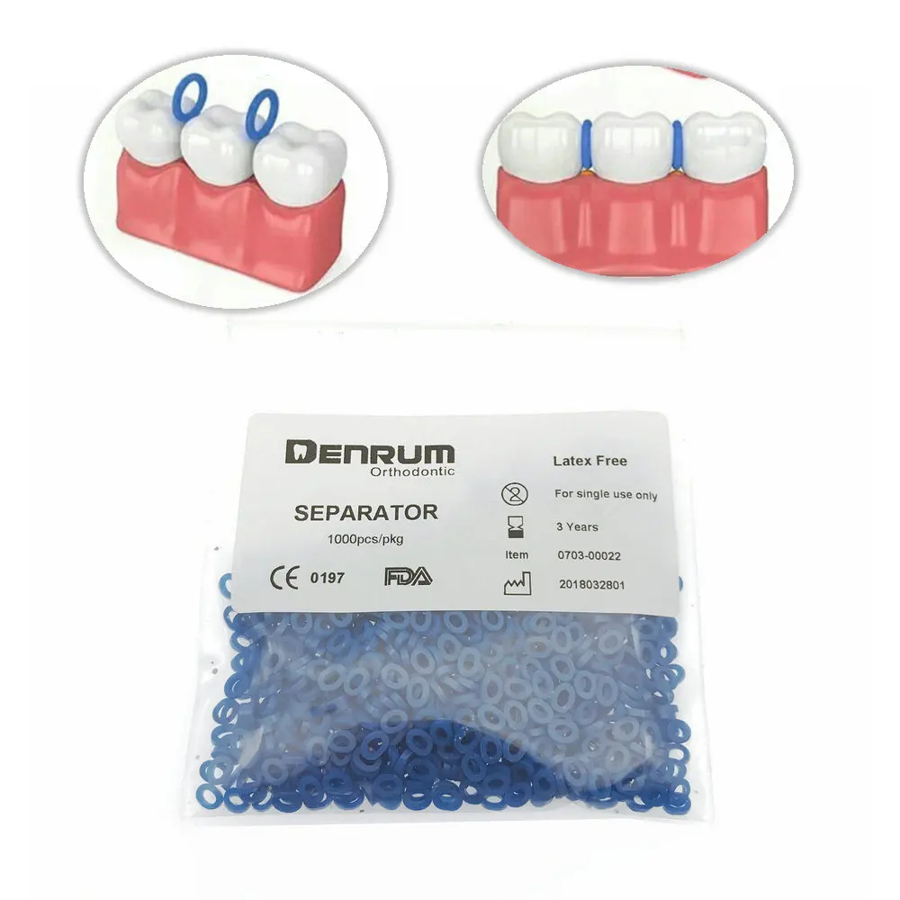 1000pcs/bag Dental Orthodontic Separator Blue Tie Elastic Band Force Continuous Dental Orthordontic Product