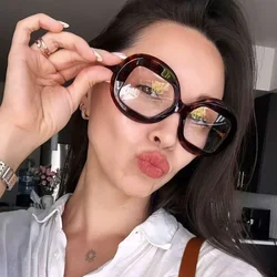 JNPCXI Vintage Round Spectacle Frame Women Luxury Oval Anti Blue Light Glasses Frame Retro Fashion Men Sunglasses