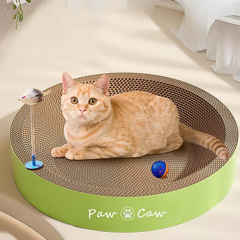 Cat Scratch Pad Claw Corrugated Round Scratch Pad Scratching Board Long-Lasting Lounge Bed Rest Recycled Pet Supplies For Pets