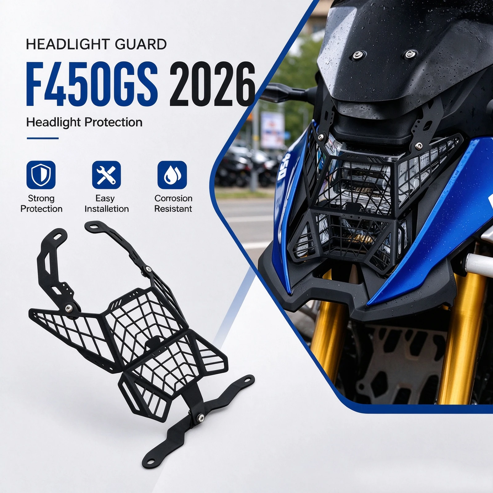 For BMW F450 GS 2026 F450GS 2026 Motorcycle Headlight Guard Grille Cover Protector Protection Modification F 450GS 2026