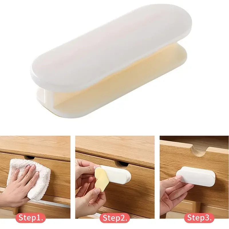 2PCS Window Cabinet Drawer Handles Self-adhesive Door Wardrobe Handle Organizer Paste Open Sliding Door Knob Auxliary Device