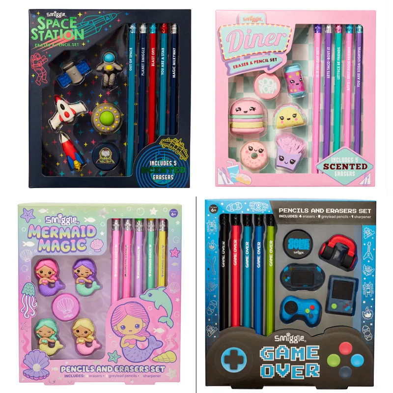 

Hot Sell Australian Smiggle Pencil Eraser Set For Elementary School Students Large Capacity Pencil Gift Box Set Student Gift ﻿