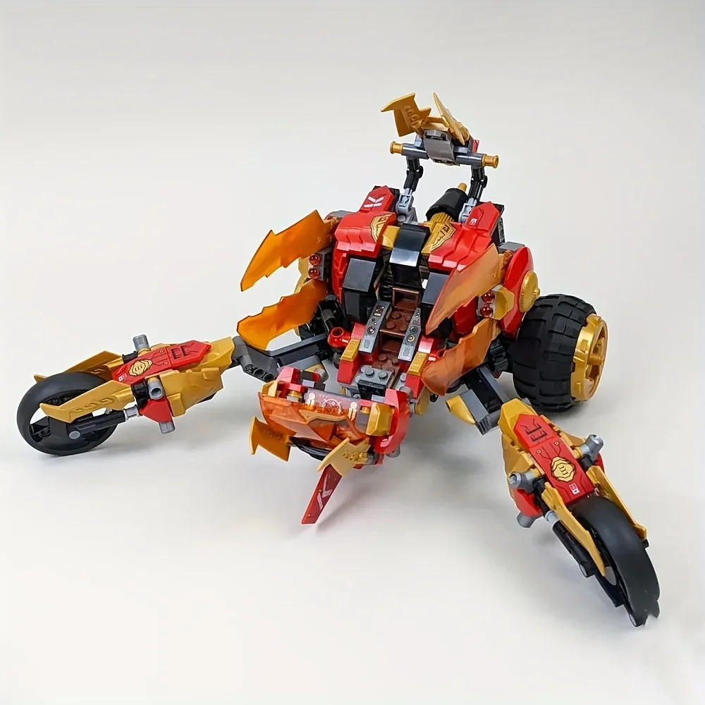 Golden Dragon Raider Building Blocks Modelo para Crianças, Presente de Natal, Fits 71773, 676pcs