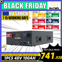 GoKWh EU 48V 51.2V 100Ah LiFePO4 Battery On Off Grid Pack 100A BMS 5.12KWh 5KW For Solar Home Energy Storag System Ukraine 48V