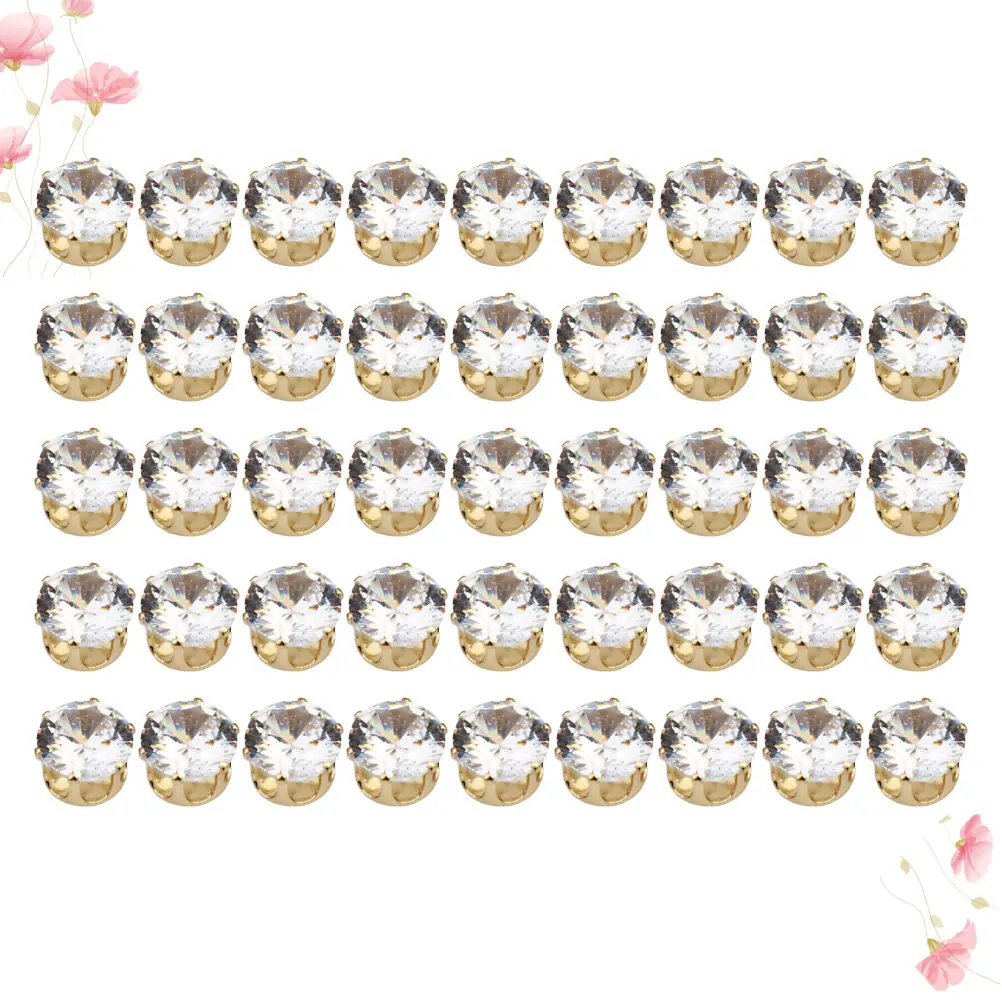 50 pcs 6Mm Round Zircon Stone Settings For Diy Rings Copper Base Rhinestone Jewelry Making Craft Kit Wedding Party Gift Women