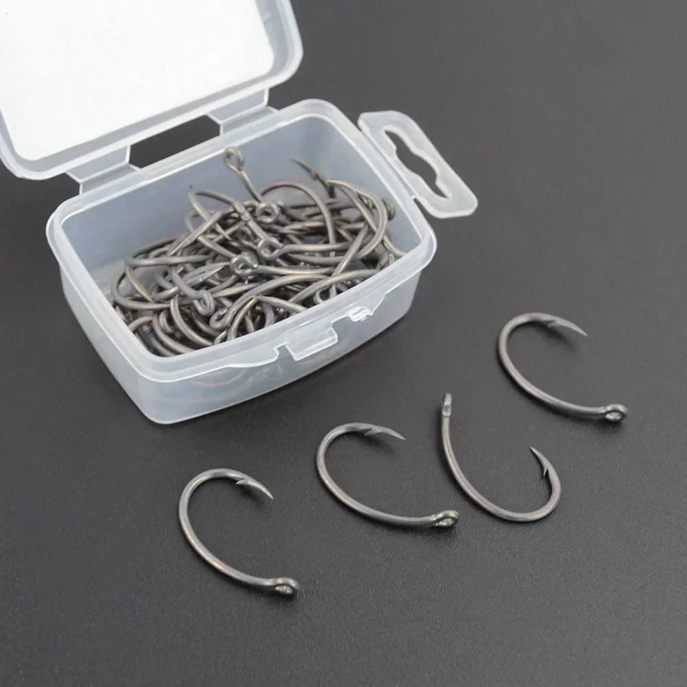 50x Curve Shank Professional Series Carp Hooks Hair Rigs 2/4/6/8/10# Portable Corrosion Resistant Fishing Tackle Fish Tools