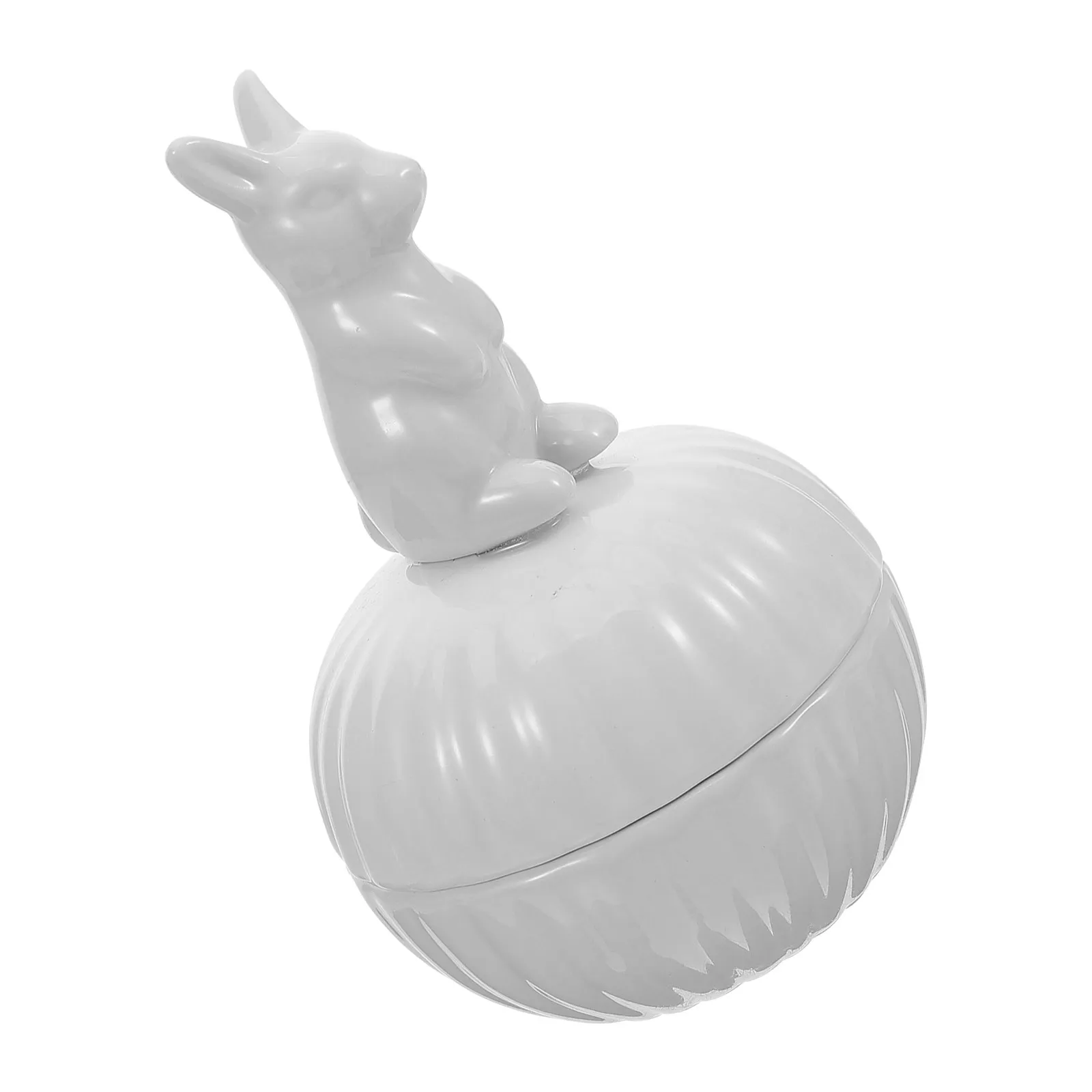 Rabbit Ceramic Jewelry Box Cute Bunny Shape Decorative Storage Case for Earrings Rings Necklaces Trinkets Desktop Organizer