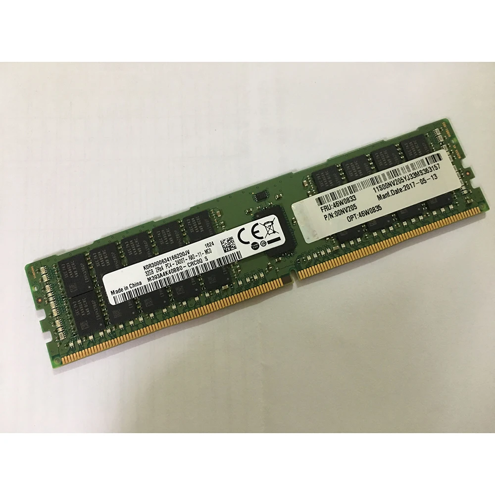 1PCS Server Memory For IBM X3650 X3550 M5 X3950 X3850 X6 46W0835 46W0833 00NV205 32G DDR4 2400 PC4-2400T REG Fully Tested