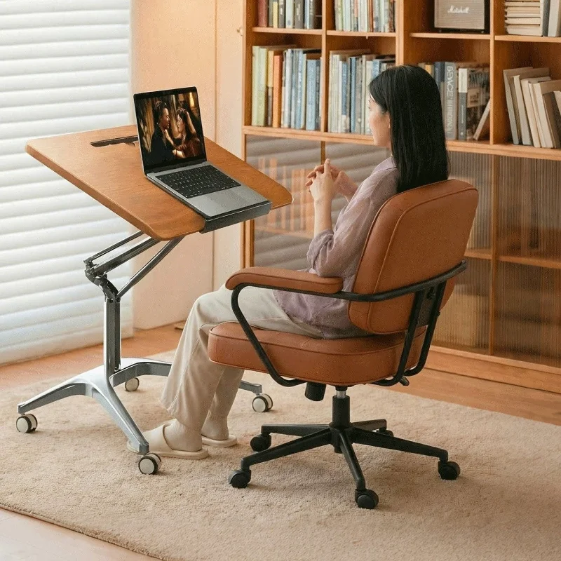90 Degree Flip Pneumatic Height Adjustable Standing Desk Mobile Sit Stand Laptop Table Gas Spring Lift Workstation Home Office
