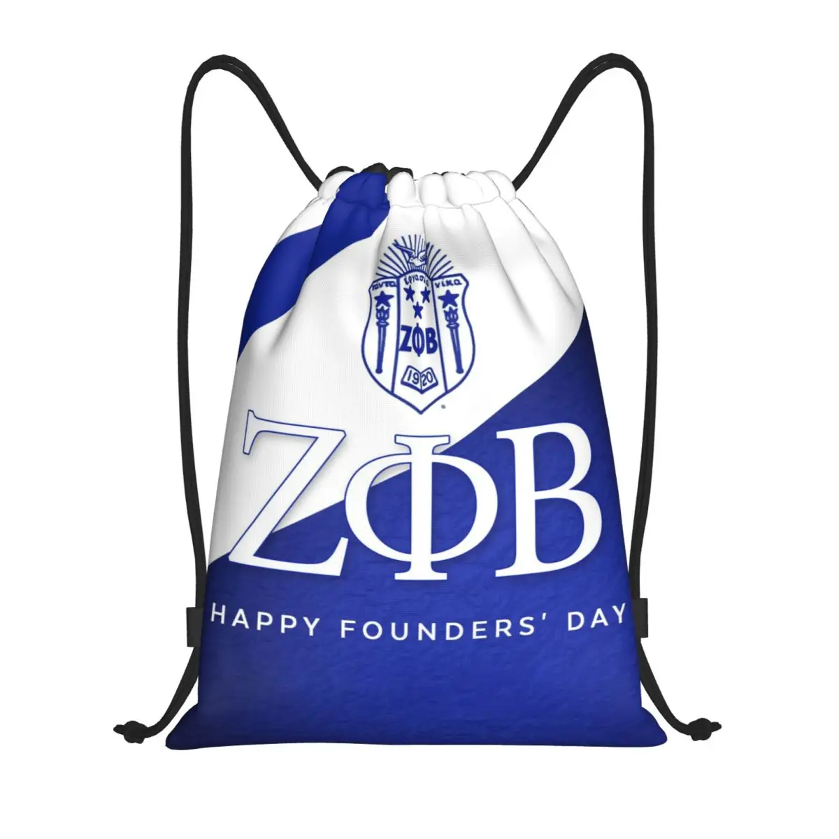 

Custom Zeta Phi Beta Greek Letter 1920 Drawstring Bags Men Women Lightweight ZOB Sports Gym Storage Backpack