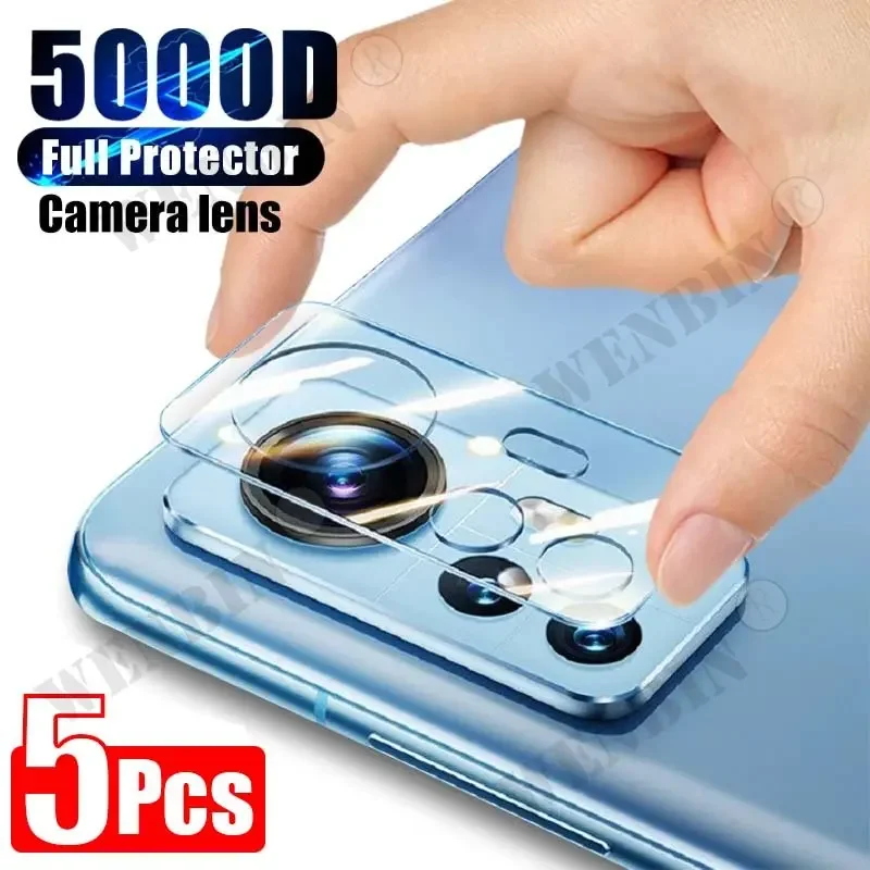 Verre de protection d'objectif d'appareil photo pour Redmi Note 12 11 Pro Xiaomi 13 12T Pro, verre de protection à couverture complète pour film d'appareil photo, 5 pièces