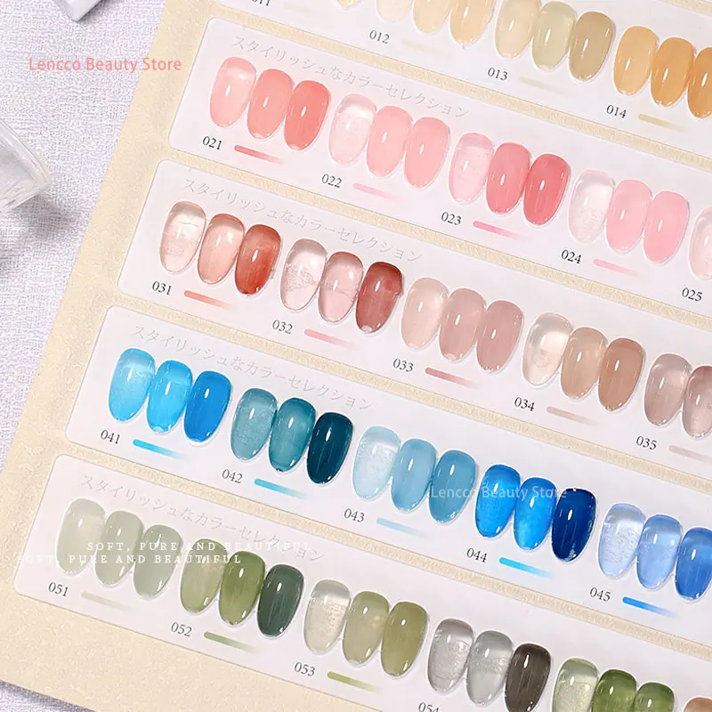 Lencco 60pcs Jelly Gel Nail Polish Set Soak Off UV LED Gel Nail Varnish Manicure Long Lasting Transculent Nail Gel Collection