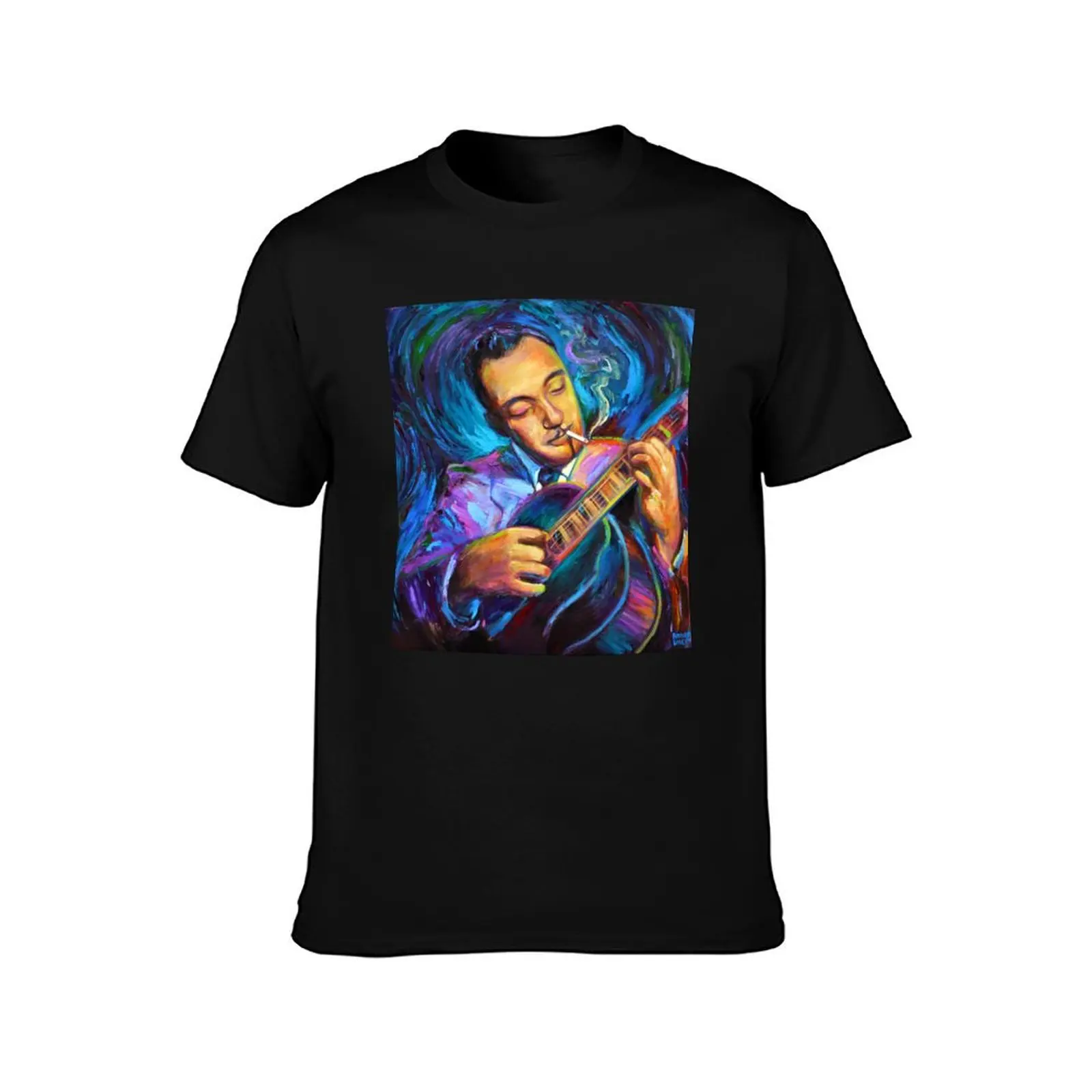 Django Reinhardt Gypsy Jazz Guitarist by Robert Phelps T-Shirt Summer Casual Cotton Tee Oversized Streetwear Tops 100% Cotton