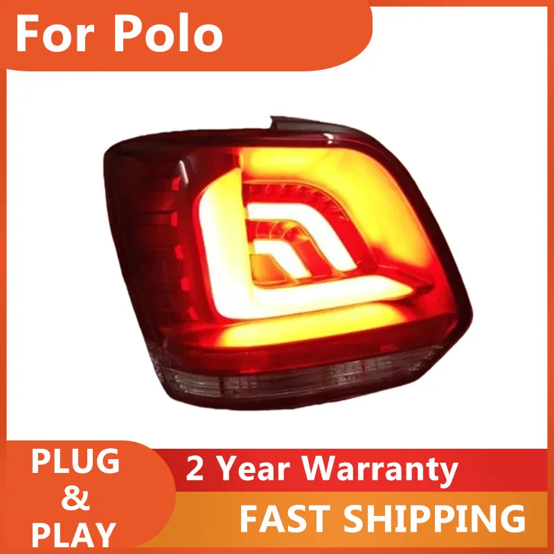 

KOWELL Car Styling for VW Polo Taillights 2010 2011 2012 2013-2016 Polo Tail Light Rear DRL Fog Brake Turn Signal Reversing