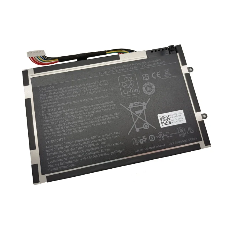 PT6V8 Batterie Pour DELL Alienware M11x M14x R1 R2 R3 Série P18G X8P6X6 08P6X6 8P6X6 P06T T7YJR P06T002 P18G001 Ordinateur Portable 14.8V 63Wh