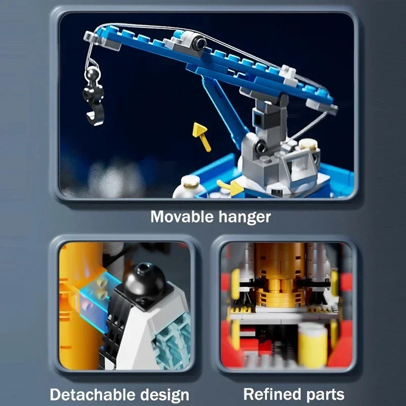 Model pesawat ruang angkasa pesawat luar angkasa roket peluncuran Pusat konstruksi blok bangunan pesawat ruang angkasa untuk pendidikan anak-anak