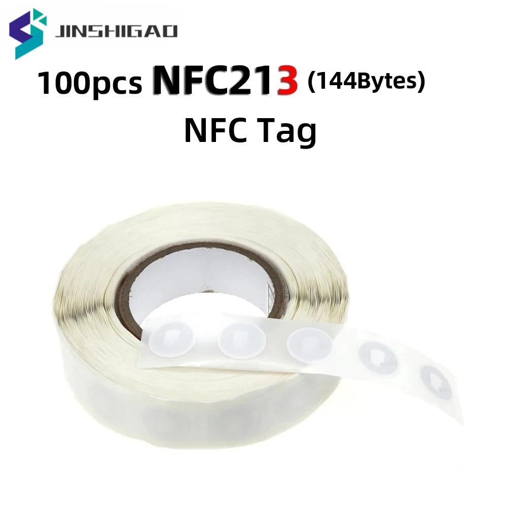 100 Pezzi/Lotto Adesivi NFC Ntag213 13.56Mhz ISO14443A Etichette Rfid Universali Per Smartphone Abilitati NFC